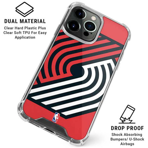 NBA Portland Trail Blazers Large Logo iPhone 16 Pro Max Clear Case