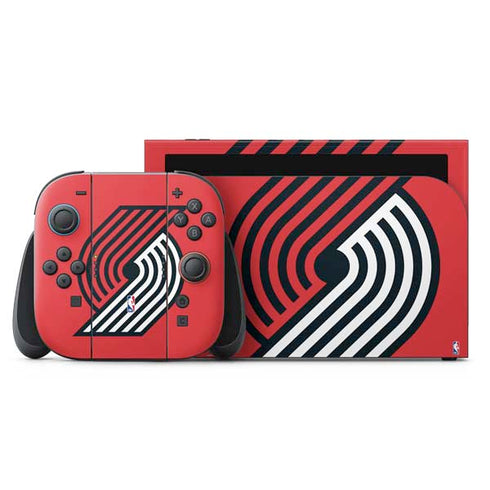 NBA Portland Trail Blazers Large Logo Nintendo Switch 2 (2025) with Joy-Con Skin