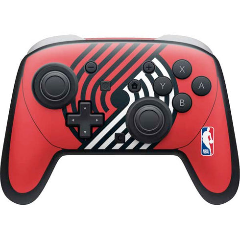 NBA Portland Trail Blazers Large Logo Nintendo Switch 2 (2025) Pro Controller Skin