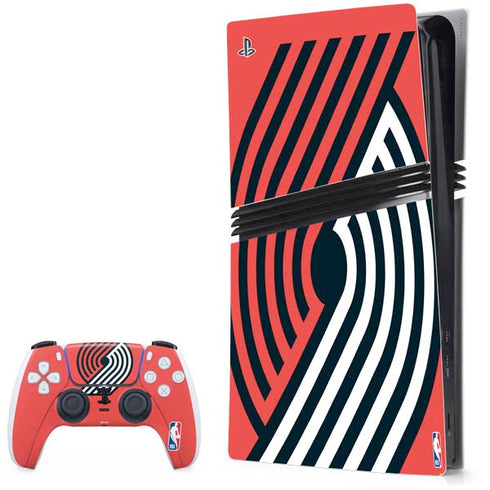 NBA Portland Trail Blazers Large Logo PS5 Pro Bundle Skin