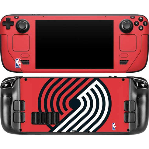 NBA Portland Trail Blazers Large Logo Steam Deck Handheld Gaming Computer OLED Skin