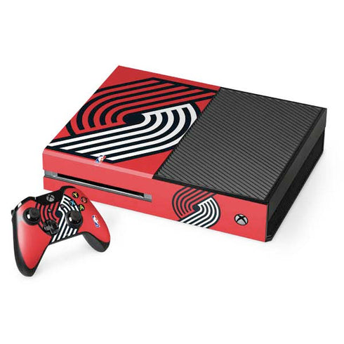 NBA Portland Trail Blazers Large Logo Xbox One Console and Controller Bundle Skin
