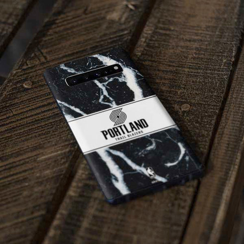 NBA Portland Trail Blazers Marble Galaxy S10 Skin