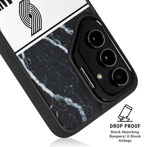 NBA Portland Trail Blazers Marble Galaxy S25 Plus Kickstand Case
