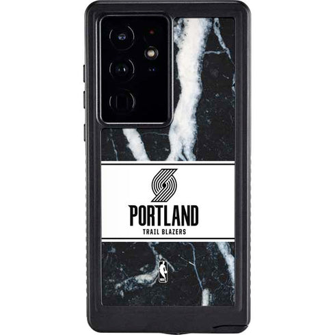 NBA Portland Trail Blazers Marble Galaxy S24 Ultra Waterproof Case