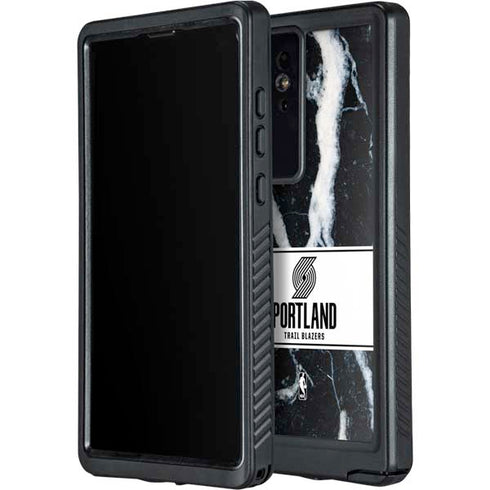 NBA Portland Trail Blazers Marble Galaxy S24 Ultra Waterproof Case