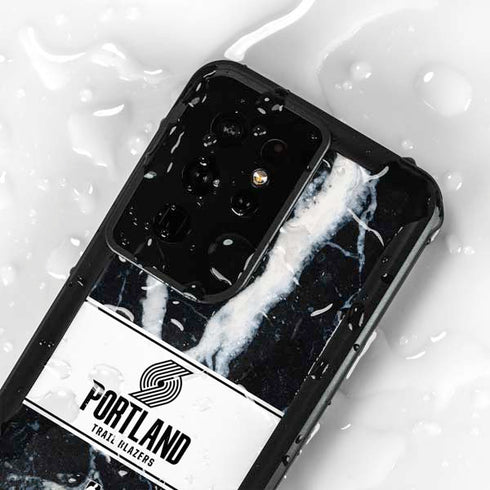 NBA Portland Trail Blazers Marble Galaxy S24 Ultra Waterproof Case