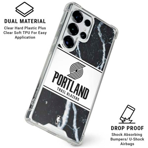 NBA Portland Trail Blazers Marble Galaxy S25 Ultra Clear Case