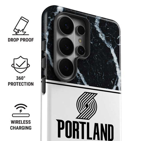 NBA Portland Trail Blazers Marble Galaxy S26 Ultra Impact Case