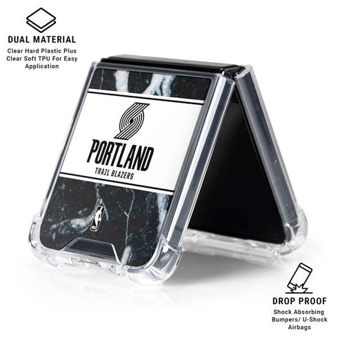 NBA Portland Trail Blazers Marble Galaxy Z Flip6 Clear Case