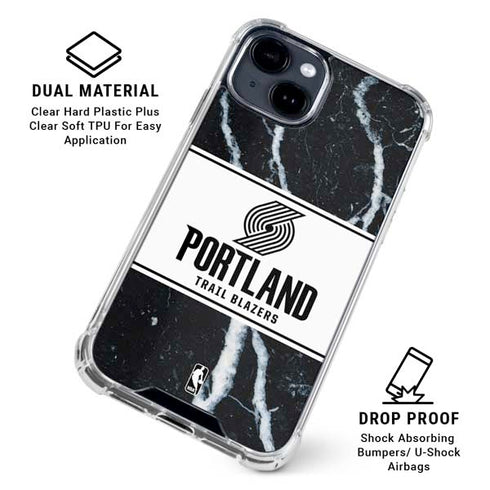 NBA Portland Trail Blazers Marble iPhone 15 Clear Case
