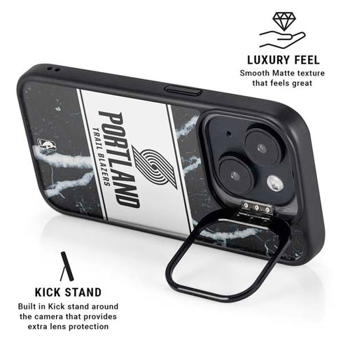 NBA Portland Trail Blazers Marble iPhone 15 Kickstand Case