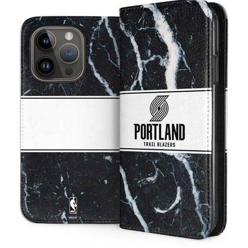 NBA Portland Trail Blazers Marble iPhone 15 Pro Folio Case