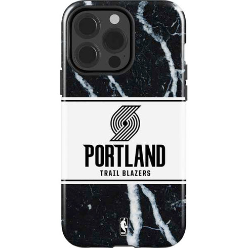 NBA Portland Trail Blazers Marble iPhone 15 Pro Impact Case
