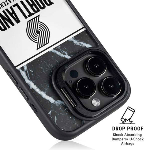 NBA Portland Trail Blazers Marble iPhone 15 Pro Kickstand Case