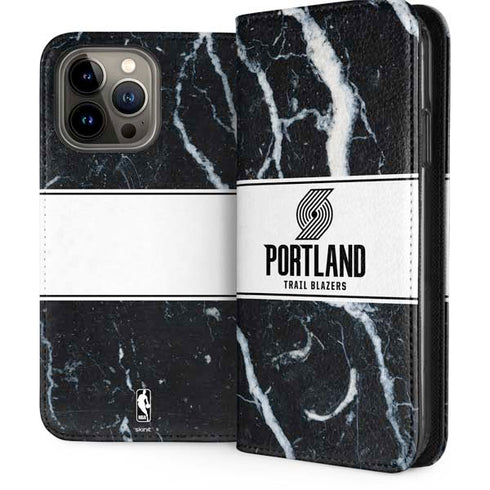 NBA Portland Trail Blazers Marble iPhone 15 Pro Max Folio Case
