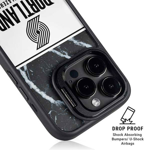 NBA Portland Trail Blazers Marble iPhone 15 Pro Max Kickstand Case