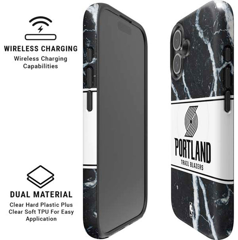 NBA Portland Trail Blazers Marble iPhone 16 Magsafe Impact Case