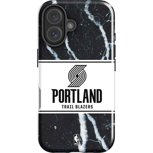 NBA Portland Trail Blazers Marble iPhone 16 Plus Impact Case