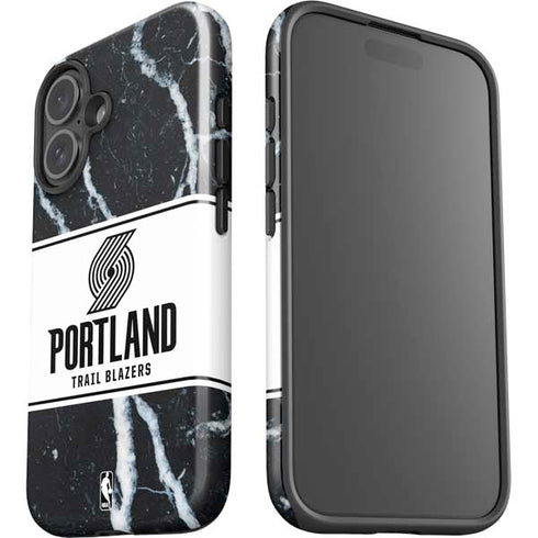 NBA Portland Trail Blazers Marble iPhone 16 Plus Impact Case