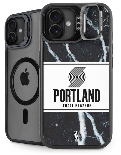 NBA Portland Trail Blazers Marble iPhone 16 Plus Kickstand Case