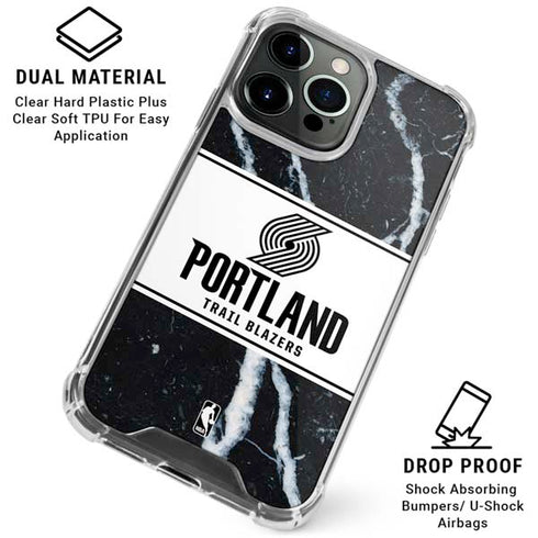 NBA Portland Trail Blazers Marble iPhone 16 Pro Clear Case