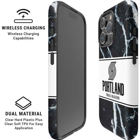 NBA Portland Trail Blazers Marble iPhone 16 Pro Magsafe Impact Case