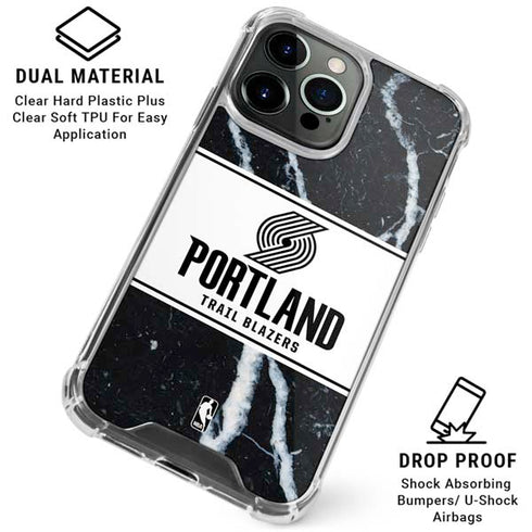NBA Portland Trail Blazers Marble iPhone 16 Pro Max Clear Case