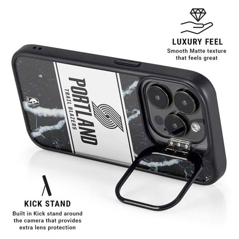 NBA Portland Trail Blazers Marble iPhone 16 Pro Max Kickstand Case