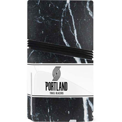 NBA Portland Trail Blazers Marble PS5 Pro Disk Console Skin