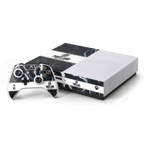 NBA Portland Trail Blazers Marble Xbox One S Console and Controller Bundle Skin