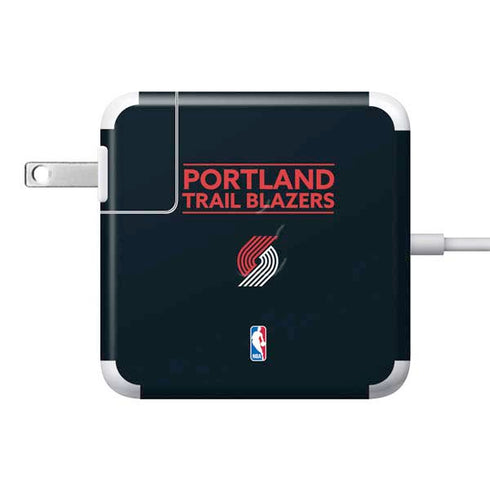 NBA Portland Trail Blazers Standard - Black 85W Power Adapter (15 and 17 inch MacBook Pro Charger) Skin