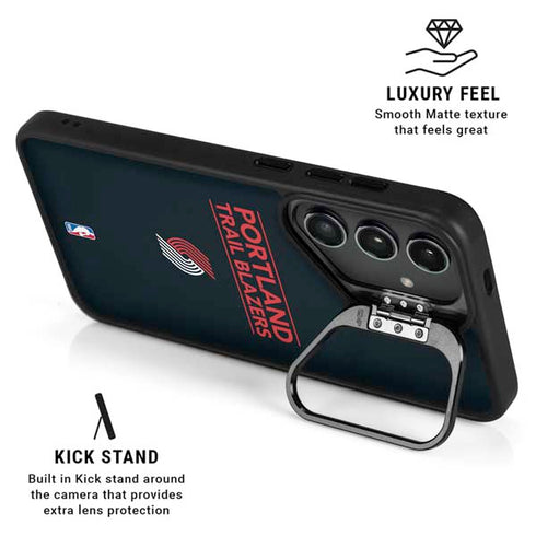 NBA Portland Trail Blazers Standard - Black Galaxy S25 Ultra Kickstand Case