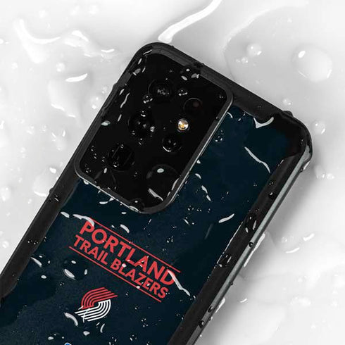 NBA Portland Trail Blazers Standard - Black Galaxy S24 Ultra Waterproof Case