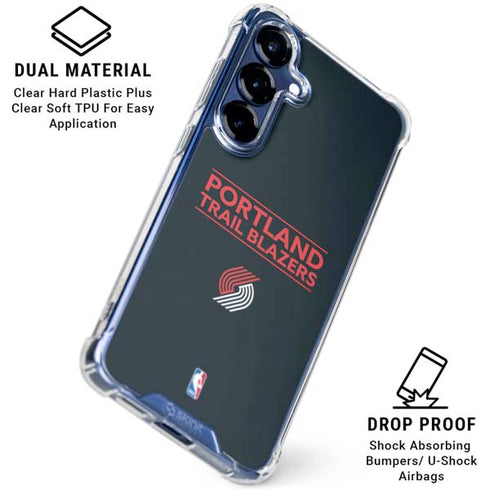 NBA Portland Trail Blazers Standard - Black Galaxy S25 Clear Case
