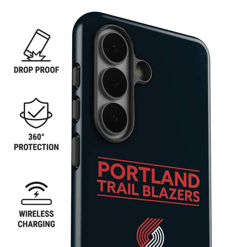 NBA Portland Trail Blazers Standard - Black Galaxy S26 Impact Case