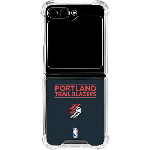 NBA Portland Trail Blazers Standard - Black Galaxy Z Flip6 Clear Case
