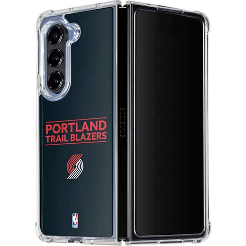 NBA Portland Trail Blazers Standard - Black Galaxy Z Fold5 5G Clear Case