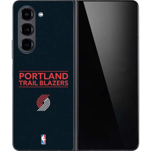 NBA Portland Trail Blazers Standard - Black Galaxy Z Fold5 5G Skin
