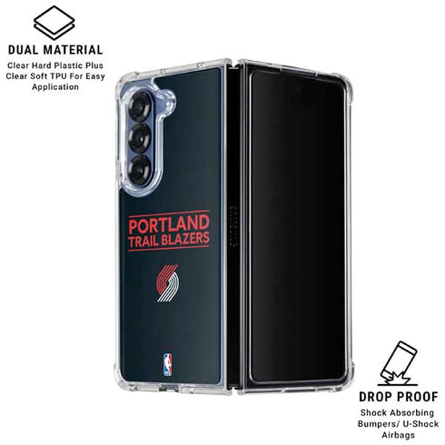 NBA Portland Trail Blazers Standard - Black Galaxy Z Fold6 Clear Case