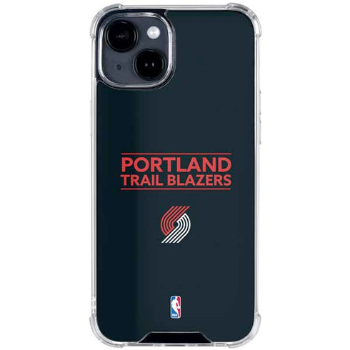 NBA Portland Trail Blazers Standard - Black iPhone 15 Clear Case