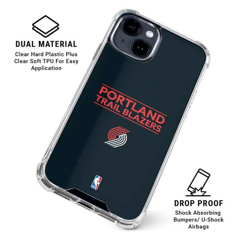 NBA Portland Trail Blazers Standard - Black iPhone 15 Clear Case