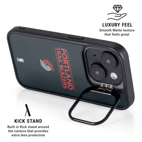 NBA Portland Trail Blazers Standard - Black iPhone 15 Kickstand Case