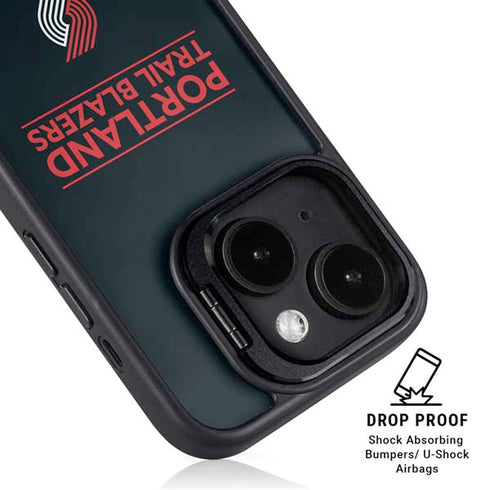 NBA Portland Trail Blazers Standard - Black iPhone 15 Plus Kickstand Case
