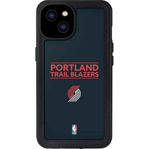 NBA Portland Trail Blazers Standard - Black iPhone 15 Plus Waterproof Case