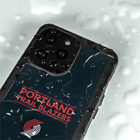 NBA Portland Trail Blazers Standard - Black iPhone 15 Pro Waterproof Case