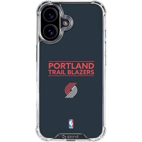NBA Portland Trail Blazers Standard - Black iPhone 16 Clear Case