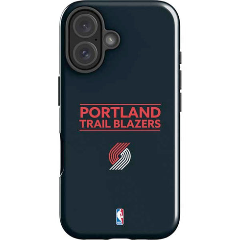 NBA Portland Trail Blazers Standard - Black iPhone 16 Impact Case