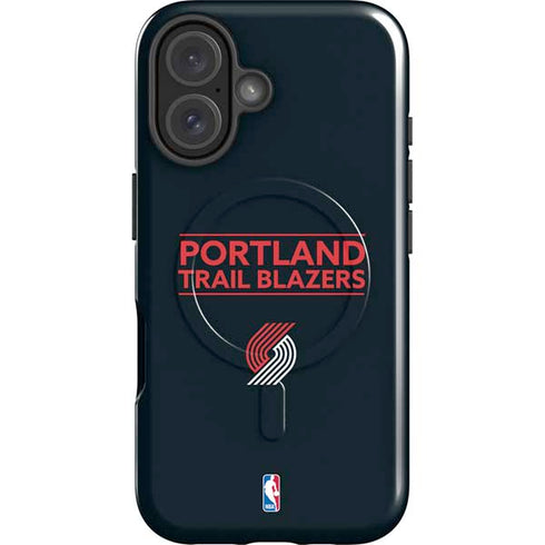 NBA Portland Trail Blazers Standard - Black iPhone 16 Magsafe Impact Case