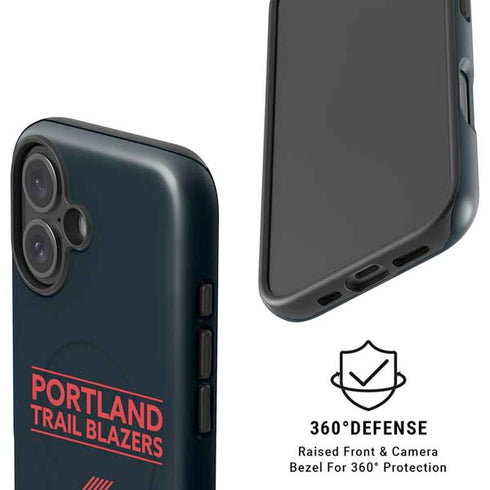 NBA Portland Trail Blazers Standard - Black iPhone 16 Magsafe Impact Case